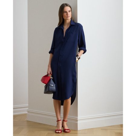 Ralph Lauren Double-Faced Georgette Shirtdress