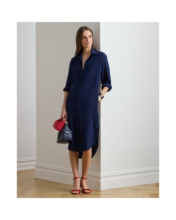 Ralph Lauren Double-Faced Georgette Shirtdress