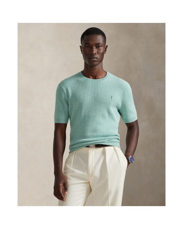 Polo Ralph Lauren Rib-Knit Cotton Short-Sleeve Sweater