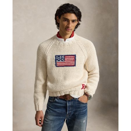 Polo Ralph Lauren Flag Cotton Raglan-Sleeve Sweater