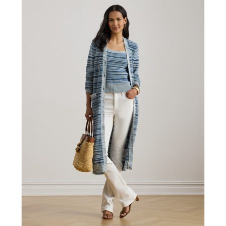 Ralph Lauren Striped Linen-Cotton Cardigan
