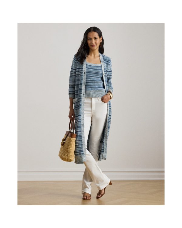 Ralph Lauren Striped Linen-Cotton Cardigan