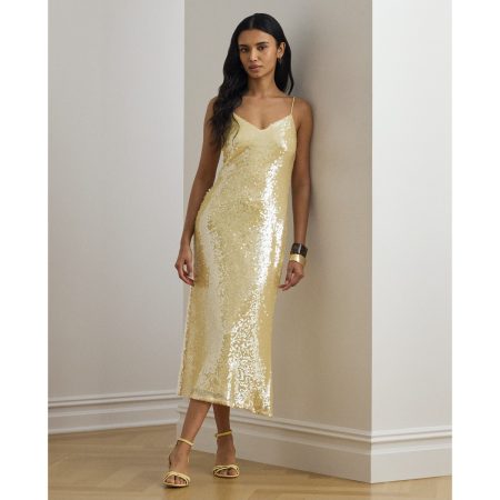 Ralph Lauren Sequined Sleeveless Cocktail Dress