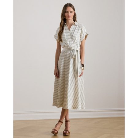 Ralph Lauren Striped Belted Twill Dress