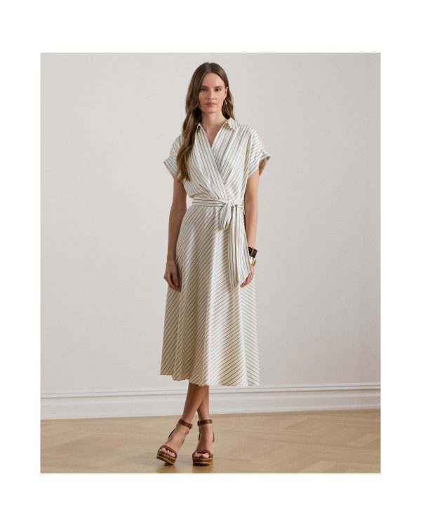 Ralph Lauren Striped Belted Twill Dress