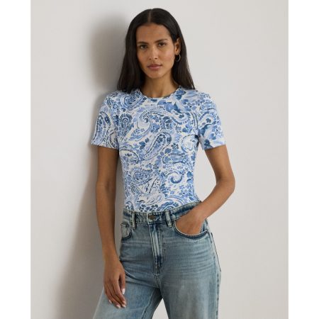 Ralph Lauren Paisley Stretch Cotton Crewneck Tee
