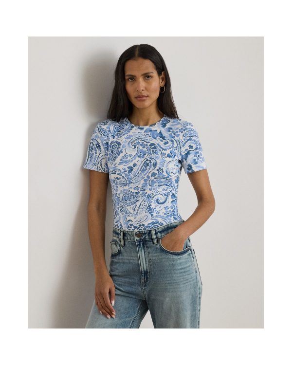 Ralph Lauren Paisley Stretch Cotton Crewneck Tee