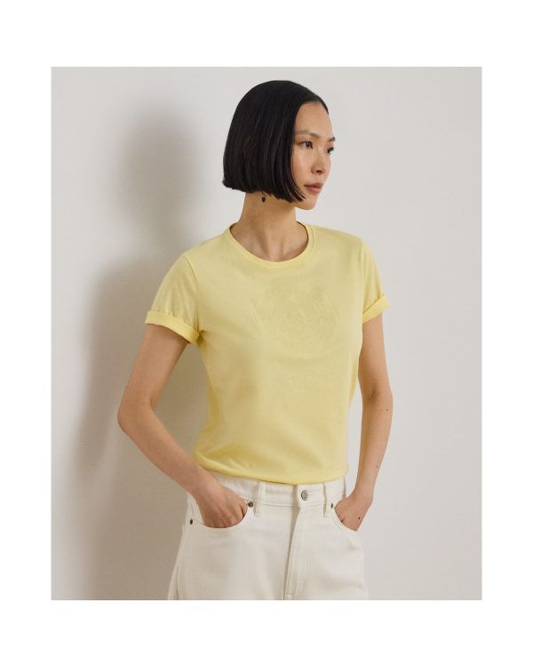 Ralph Lauren Embroidered-Crest Cotton Jersey Tee