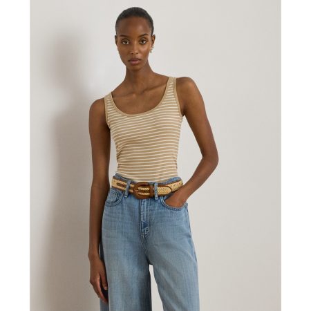 Ralph Lauren Striped Stretch Cotton Tank Top