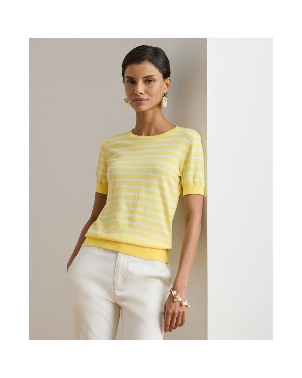 Ralph Lauren Striped Cotton Short-Sleeve Sweater
