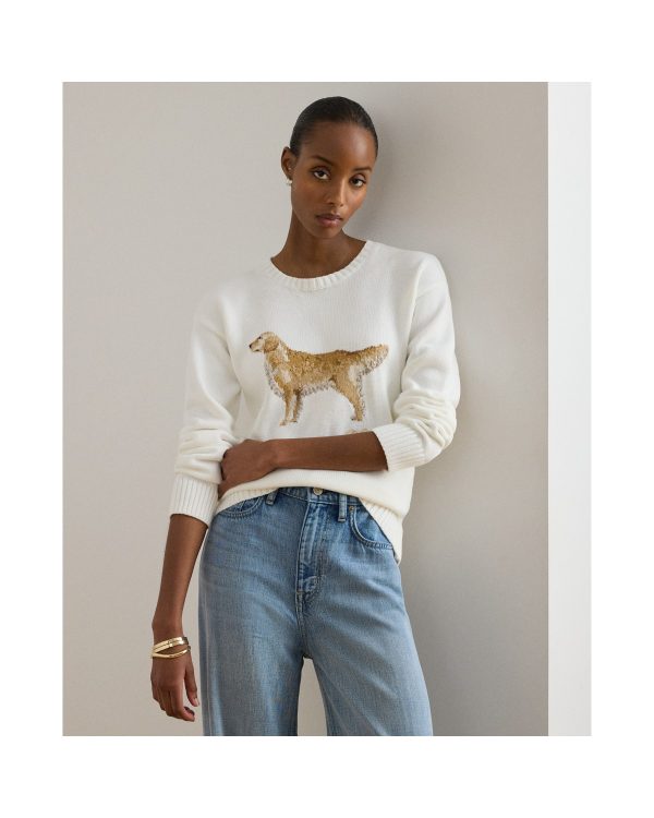 Ralph Lauren Intarsia-Knit Golden Retriever Sweater