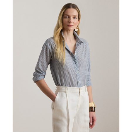 Ralph Lauren Relaxed Fit Striped Cotton Voile Shirt