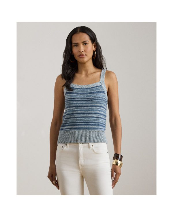 Ralph Lauren Striped Linen-Cotton Sweater Tank Top