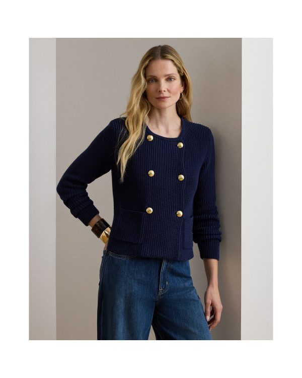 Ralph Lauren Double-Breasted Cotton Sweater Jacket