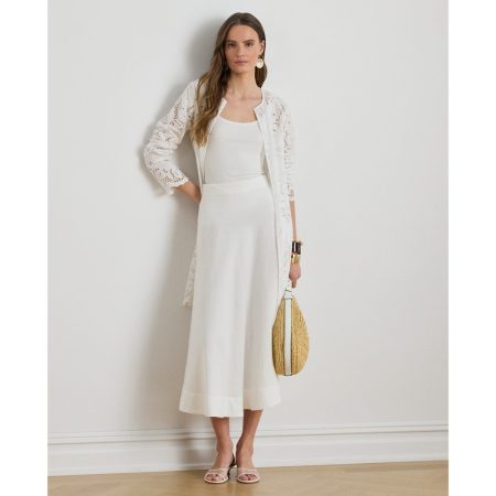Ralph Lauren Paisley-Eyelet Cotton Tunic Jacket