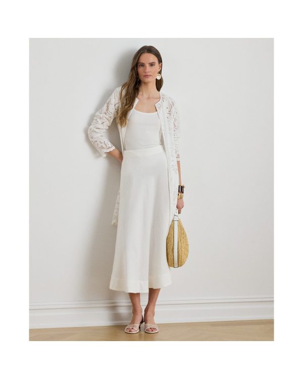 Ralph Lauren Paisley-Eyelet Cotton Tunic Jacket