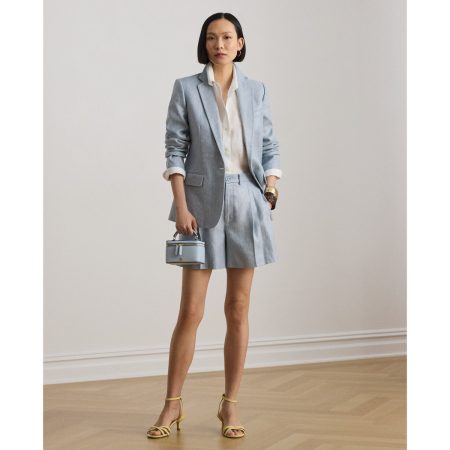 Ralph Lauren Pleated Foiled Wide-Leg Short