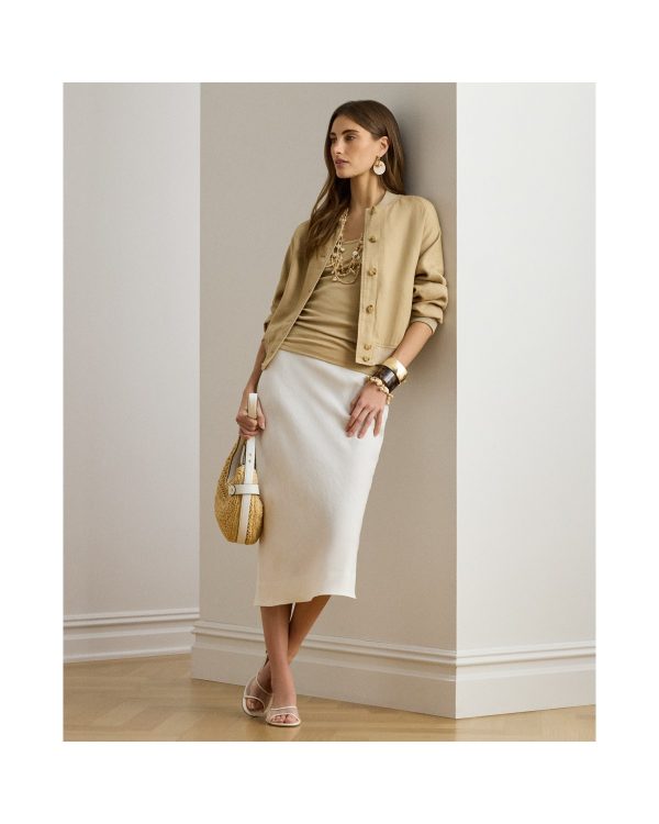 Ralph Lauren Linen Midi Pencil Skirt