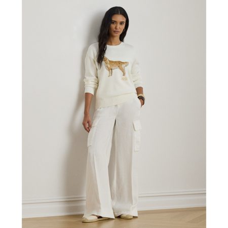 Ralph Lauren Linen Wide-Leg Cargo Pant