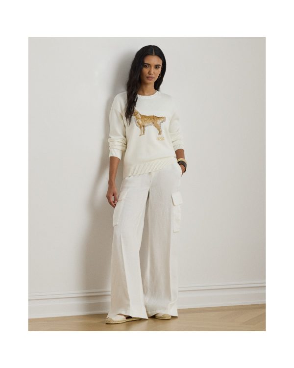 Ralph Lauren Linen Wide-Leg Cargo Pant