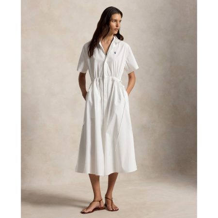 Ralph Lauren Cotton Drawcord Maxi Shirtdress