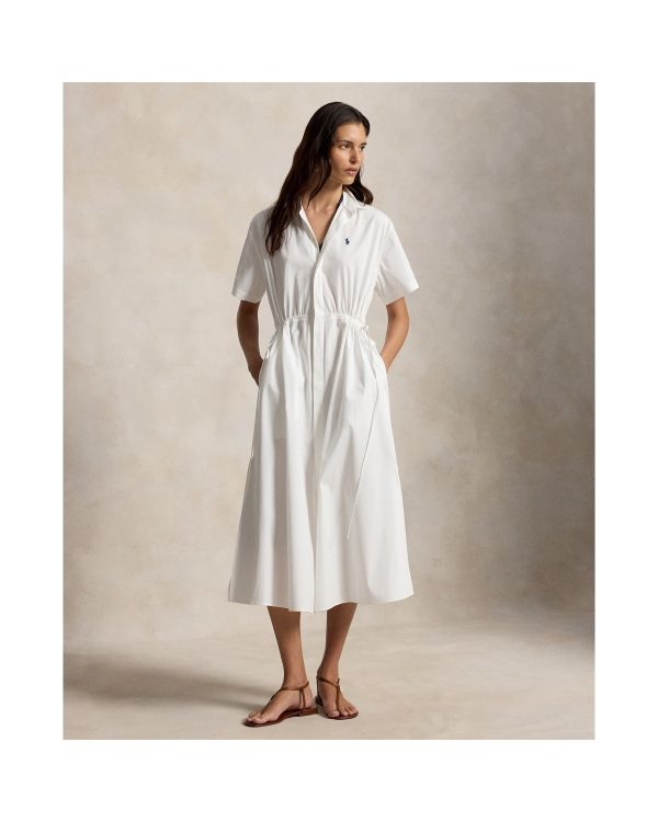 Ralph Lauren Cotton Drawcord Maxi Shirtdress