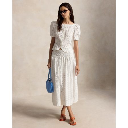 Ralph Lauren Cotton Eyelet Maxiskirt