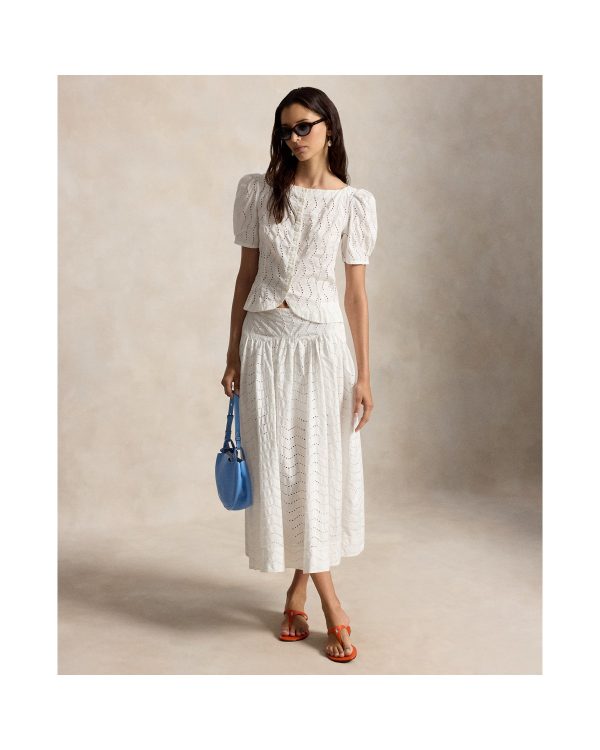 Ralph Lauren Cotton Eyelet Maxiskirt