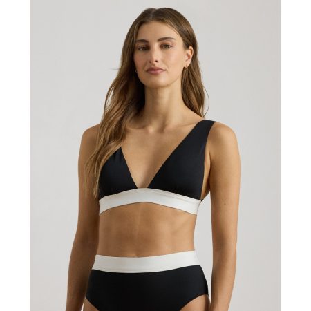 Ralph Lauren Two-Tone V-Neck Bikini Top