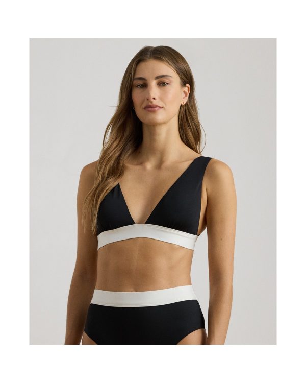 Ralph Lauren Two-Tone V-Neck Bikini Top