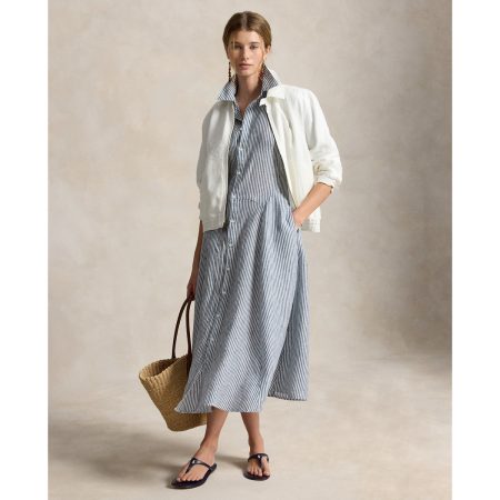Ralph Lauren Striped Linen Paneled Shirtdress