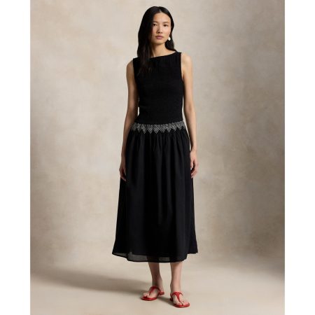 Ralph Lauren Smocked Cotton Voile Dress