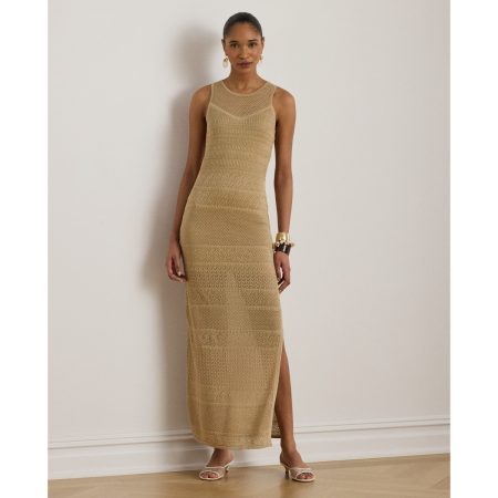 Ralph Lauren Pointelle-Knit Sleeveless Gown