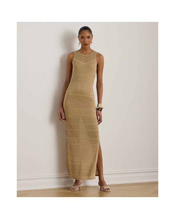 Ralph Lauren Pointelle-Knit Sleeveless Gown