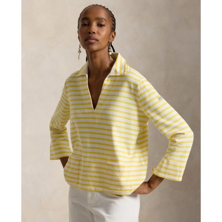 Ralph Lauren Striped Split-Placket Mariner Tee