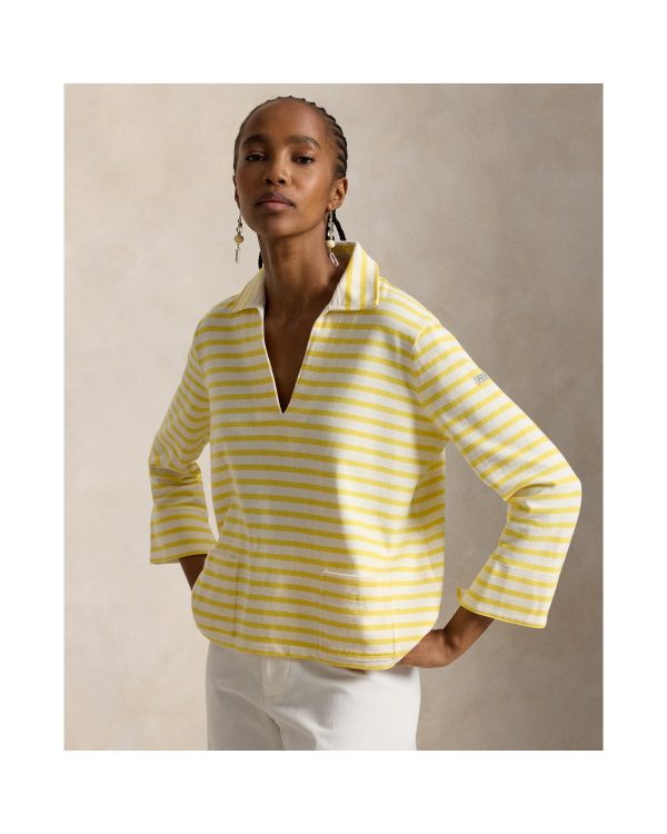 Ralph Lauren Striped Split-Placket Mariner Tee
