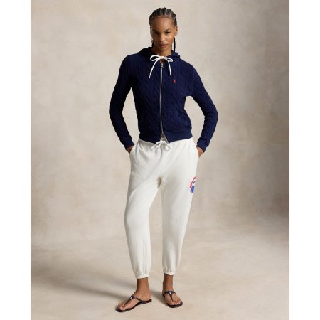 Ralph Lauren Wave-Logo Lightweight Fleece Sweatpant