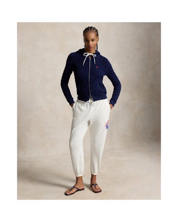 Ralph Lauren Wave-Logo Lightweight Fleece Sweatpant