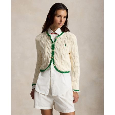 Ralph Lauren Cable-Knit Cropped Cardigan