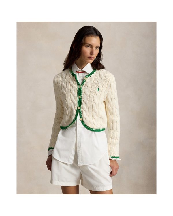 Ralph Lauren Cable-Knit Cropped Cardigan