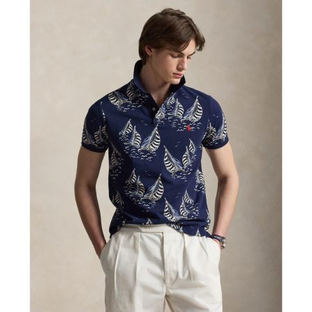 Polo Ralph Lauren Custom Slim Fit Sailboat Mesh Polo Shirt
