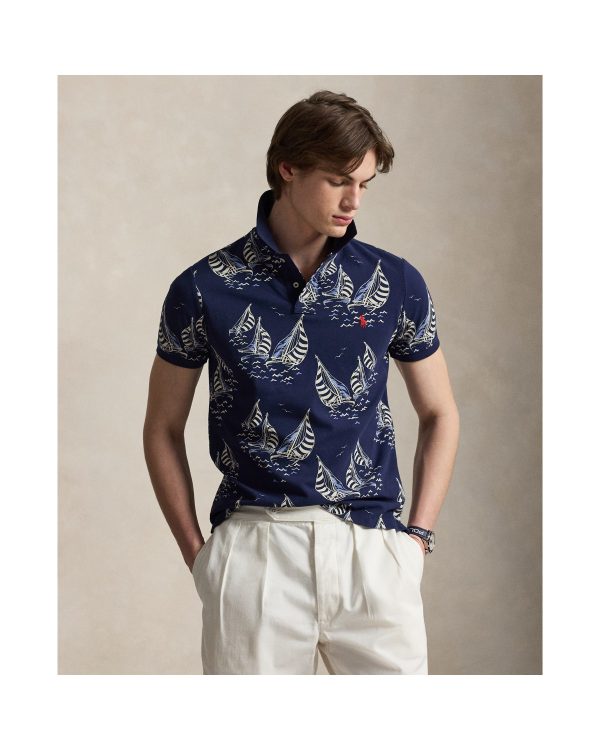 Polo Ralph Lauren Custom Slim Fit Sailboat Mesh Polo Shirt