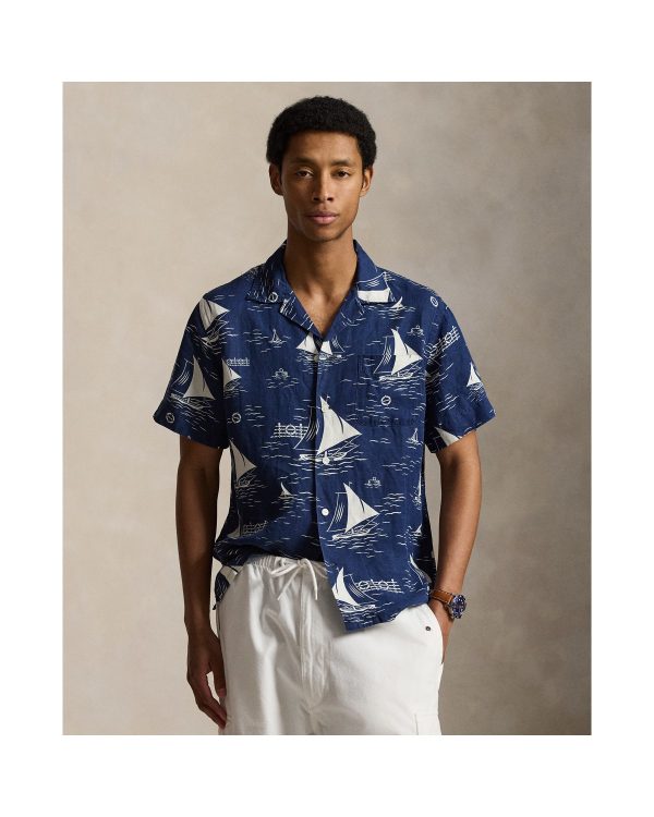 Polo Ralph Lauren Classic Fit Sailboat Linen-Silk Shirt