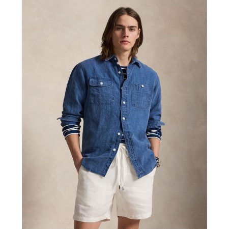 Polo Ralph Lauren Classic Fit Indigo Linen Workshirt