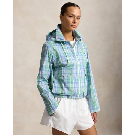 Ralph Lauren Plaid Cotton-Blend Rain Jacket