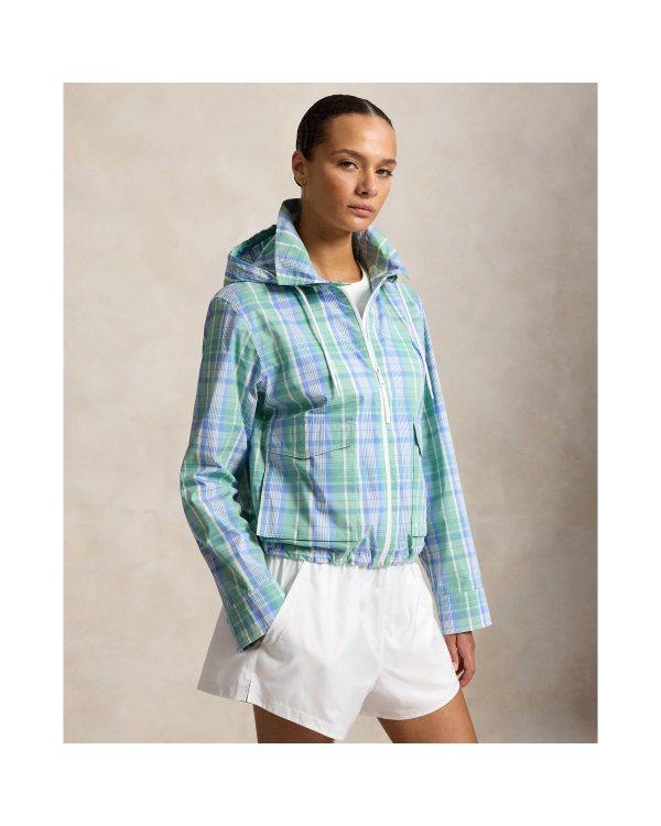 Ralph Lauren Plaid Cotton-Blend Rain Jacket