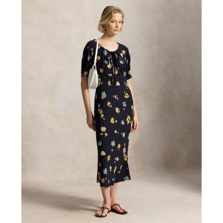 Ralph Lauren Floral-Print Crepe Dress
