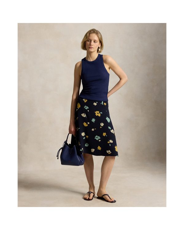 Ralph Lauren Floral Print Crepe Skirt