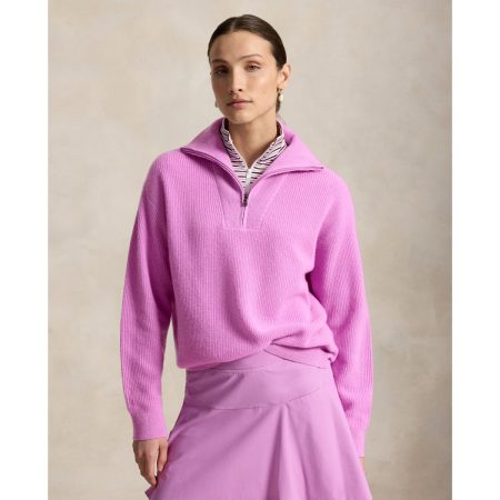 Ralph Lauren Washable Cashmere Half-Zip Sweater