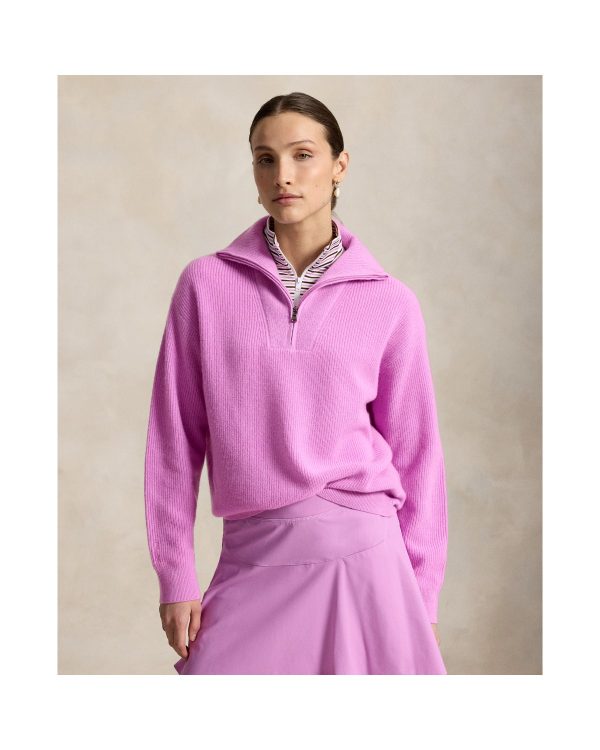 Ralph Lauren Washable Cashmere Half-Zip Sweater